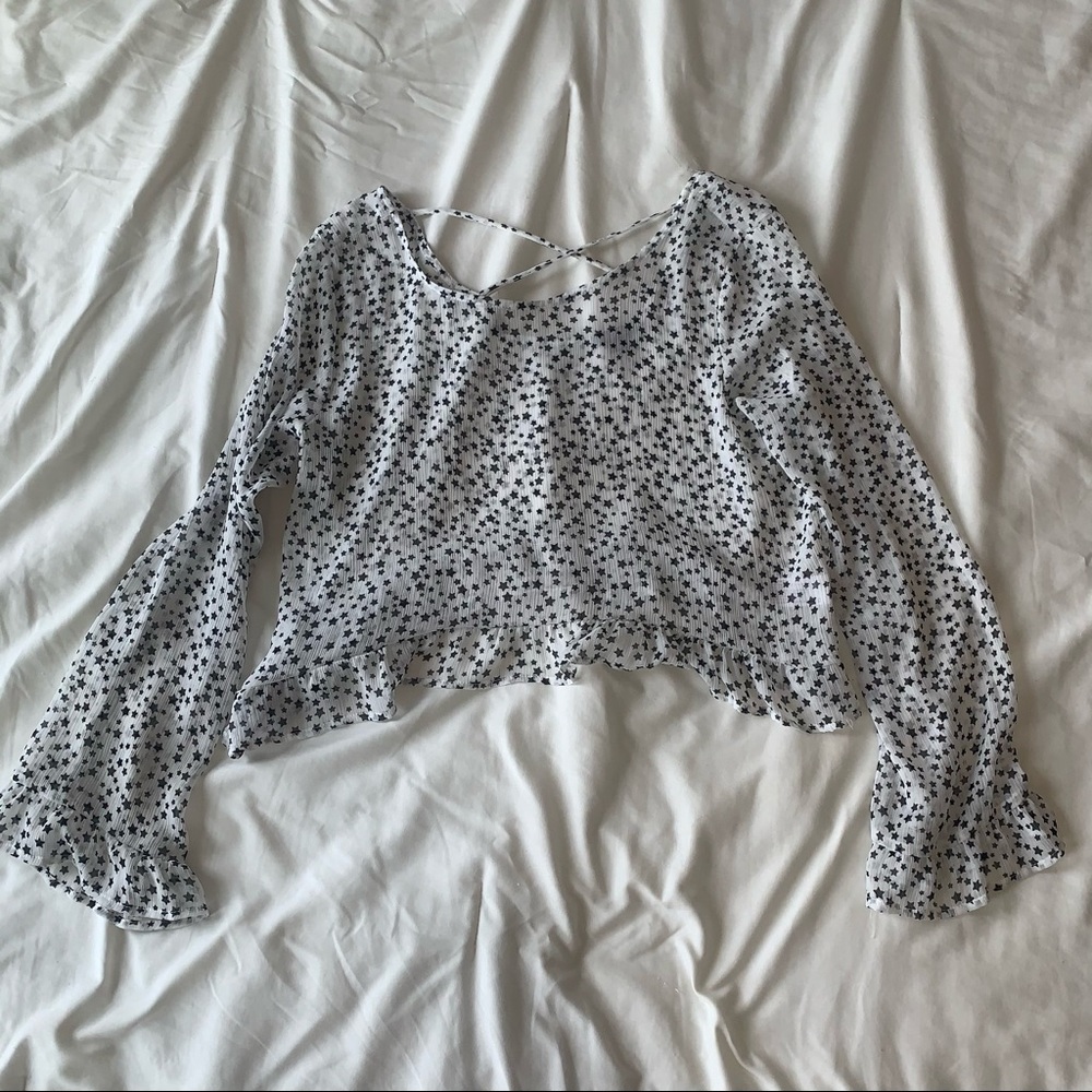Long Sleeve Star Crop Top